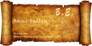Bácsi Emília névjegykártya