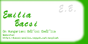 emilia bacsi business card